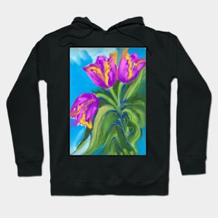 PURPLE AND YELLOW TULIPS Hoodie